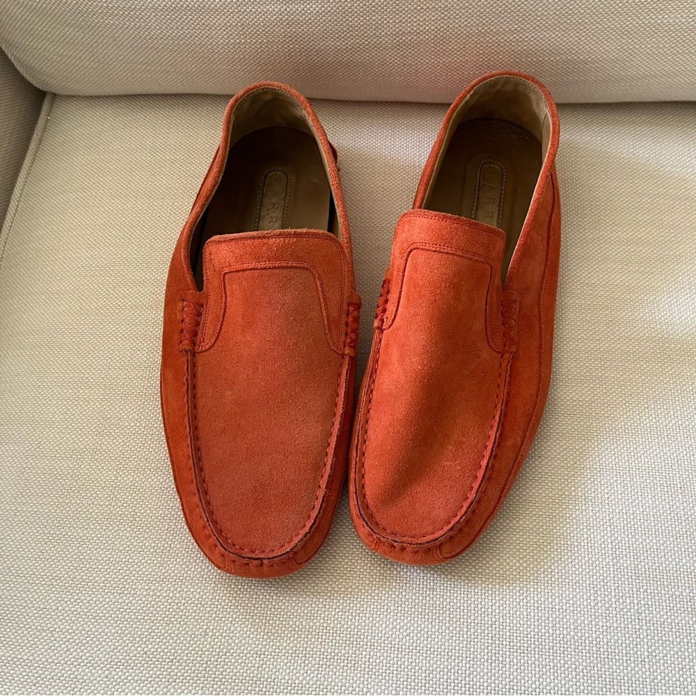 Harry’s of London Orange Suede Men's Loafers moccasins slip on size 8 8.5